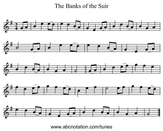 The Banks of the Suir - staff notation