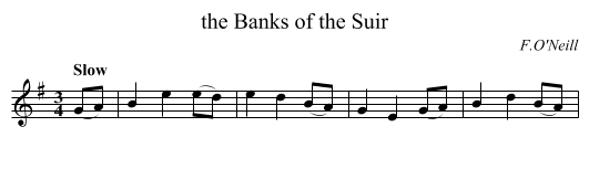 the Banks of the Suir - staff notation