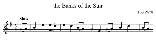 the Banks of the Suir - staff notation