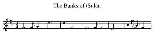 The Banks of tSulán - staff notation