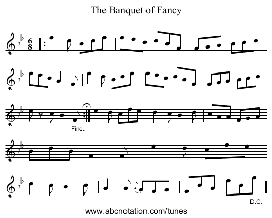 The Banquet of Fancy - staff notation