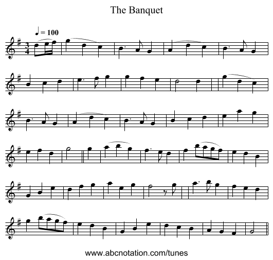 The Banquet - staff notation