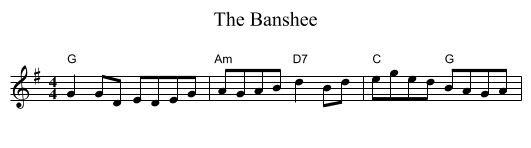 The Banshee - staff notation