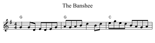 The Banshee - staff notation