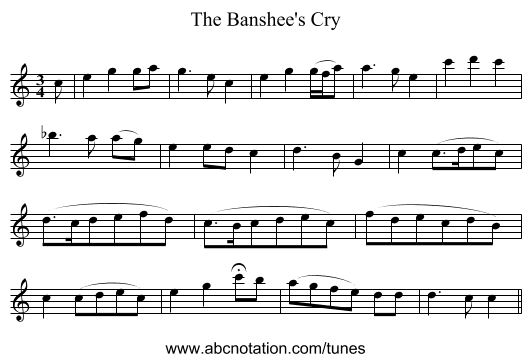 The Banshee's Cry - staff notation