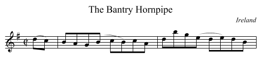 The Bantry Hornpipe - staff notation