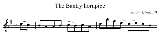 The Bantry hornpipe - staff notation