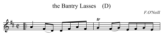 the Bantry Lasses    (D) - staff notation