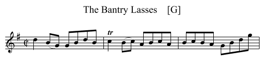 The Bantry Lasses    [G] - staff notation