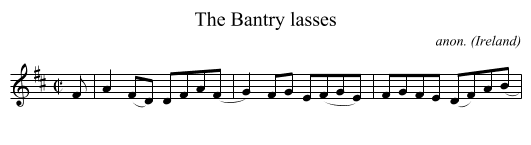 The Bantry lasses - staff notation