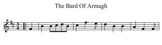 The Bard Of Armagh - staff notation