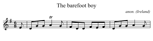 The barefoot boy - staff notation