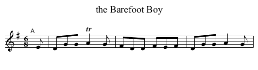 the Barefoot Boy - staff notation