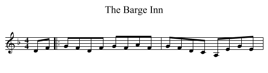 The Barge Inn - staff notation