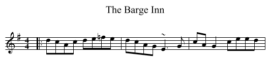 The Barge Inn - staff notation