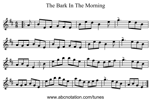 The Bark In The Morning - staff notation