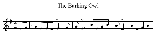The Barking Owl - staff notation
