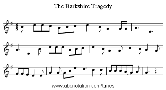 The Barkshire Tragedy - staff notation