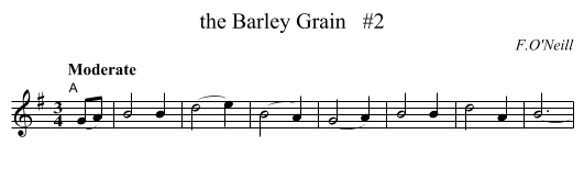 the Barley Grain   #2 - staff notation