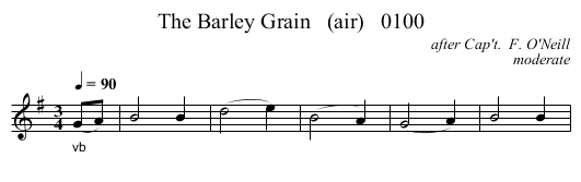 The Barley Grain   (air)   0100 - staff notation