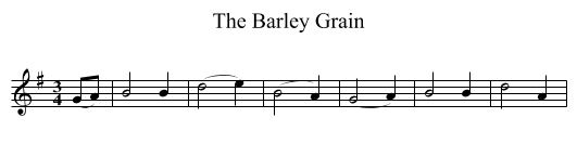 The Barley Grain - staff notation