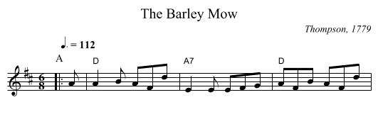 The Barley Mow - staff notation