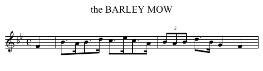 the BARLEY MOW - staff notation