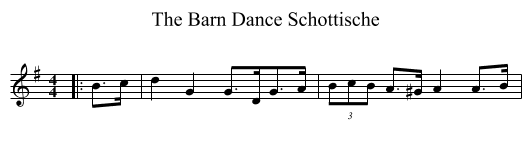 The Barn Dance Schottische - staff notation