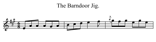 The Barndoor Jig. - staff notation