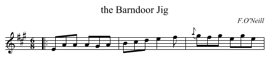 the Barndoor Jig - staff notation