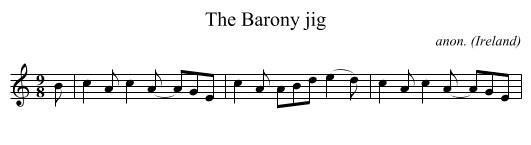 The Barony jig - staff notation