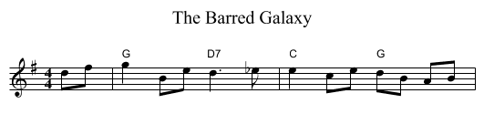 The Barred Galaxy - staff notation