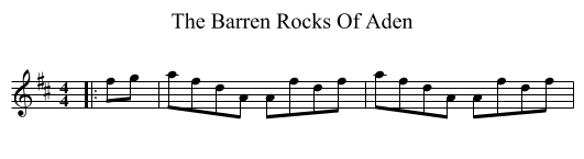 The Barren Rocks Of Aden - staff notation