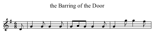 the Barring of the Door - staff notation
