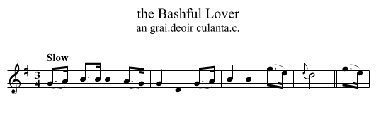 the Bashful Lover - staff notation