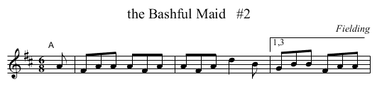 the Bashful Maid   #2 - staff notation