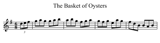The Basket of Oysters - staff notation