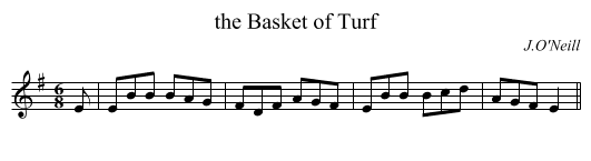 the Basket of Turf - staff notation