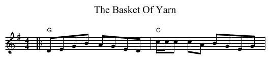The Basket Of Yarn - staff notation