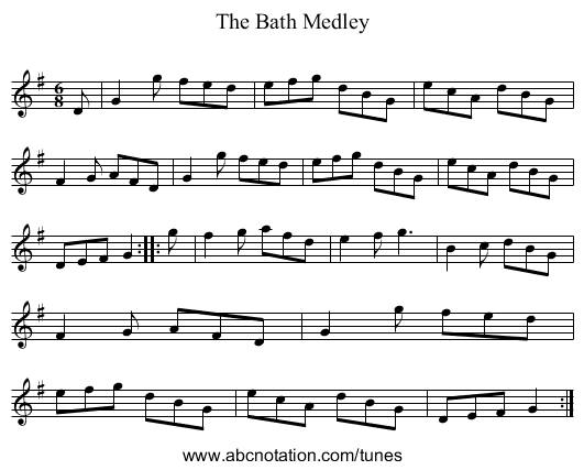 The Bath Medley - staff notation
