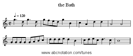 the Bath - staff notation