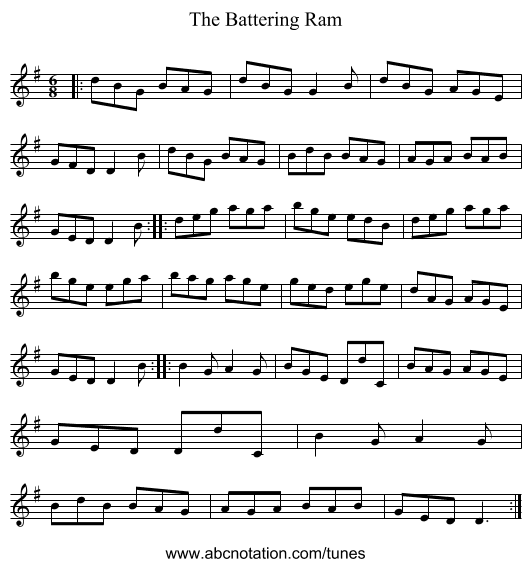 The Battering Ram - staff notation