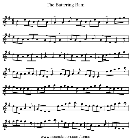 The Battering Ram - staff notation