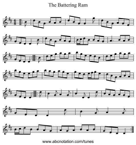 The Battering Ram - staff notation
