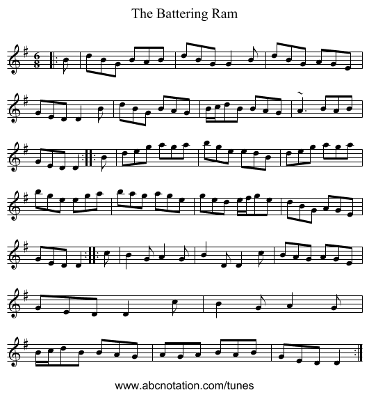 The Battering Ram - staff notation