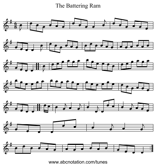 The Battering Ram - staff notation