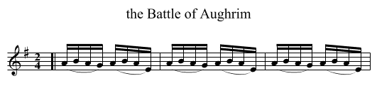 the Battle of Aughrim - staff notation