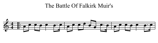 The Battle Of Falkirk Muir's - staff notation