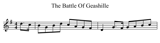 The Battle Of Geashille - staff notation