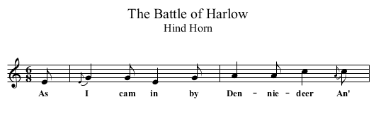 The Battle of Harlow - staff notation